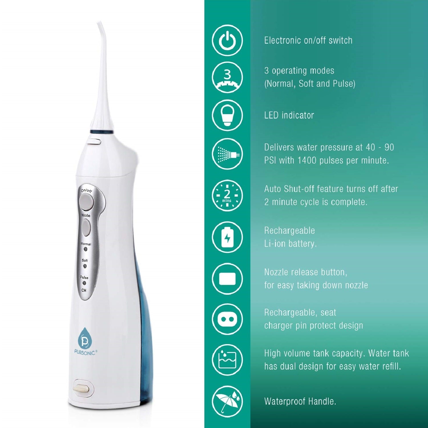 Complete Oral Care Bundle – UV Sonic Toothbrush W 12 Brush Heads, Ultrasonic UV-C Cleaner Pod & Rechargeable Water Flosser