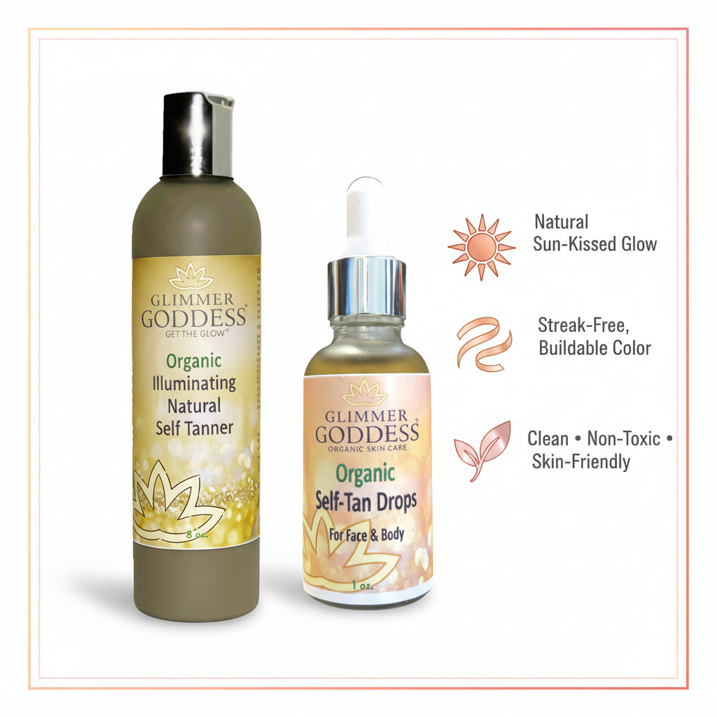 Organic Self Tanner & Self Tan Drops Bundle – Natural Sunless Tanning Kit