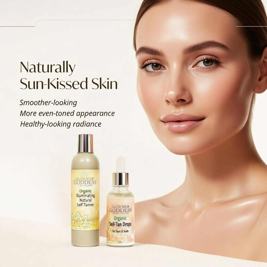 Organic Self Tanner & Self Tan Drops Bundle – Natural Sunless Tanning Kit