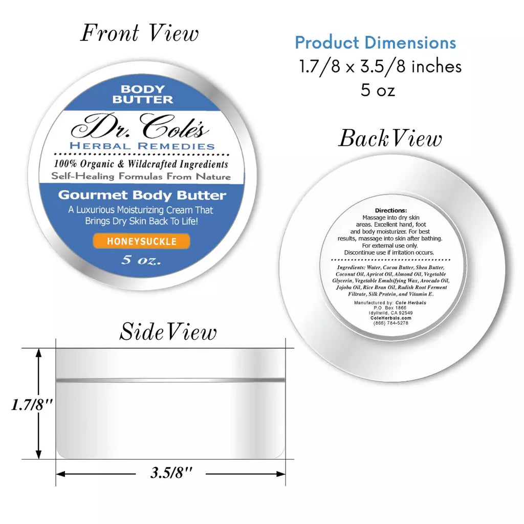 Dr. Cole's Gourmet Body Butter - HONEYSUCKLE SixPak